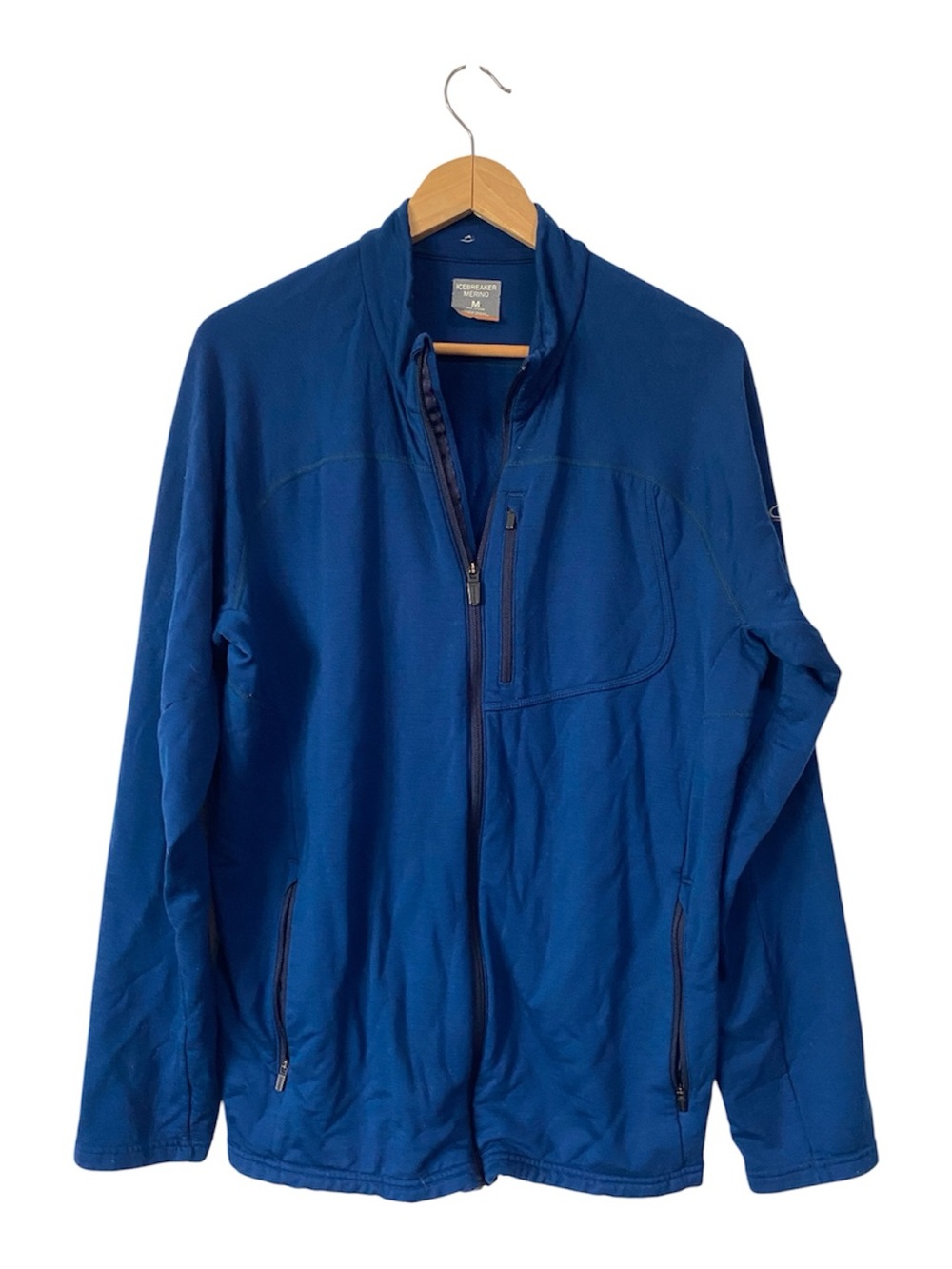 Icebreaker wool full-zip lightweight performance jacket Men's Navy Blue M